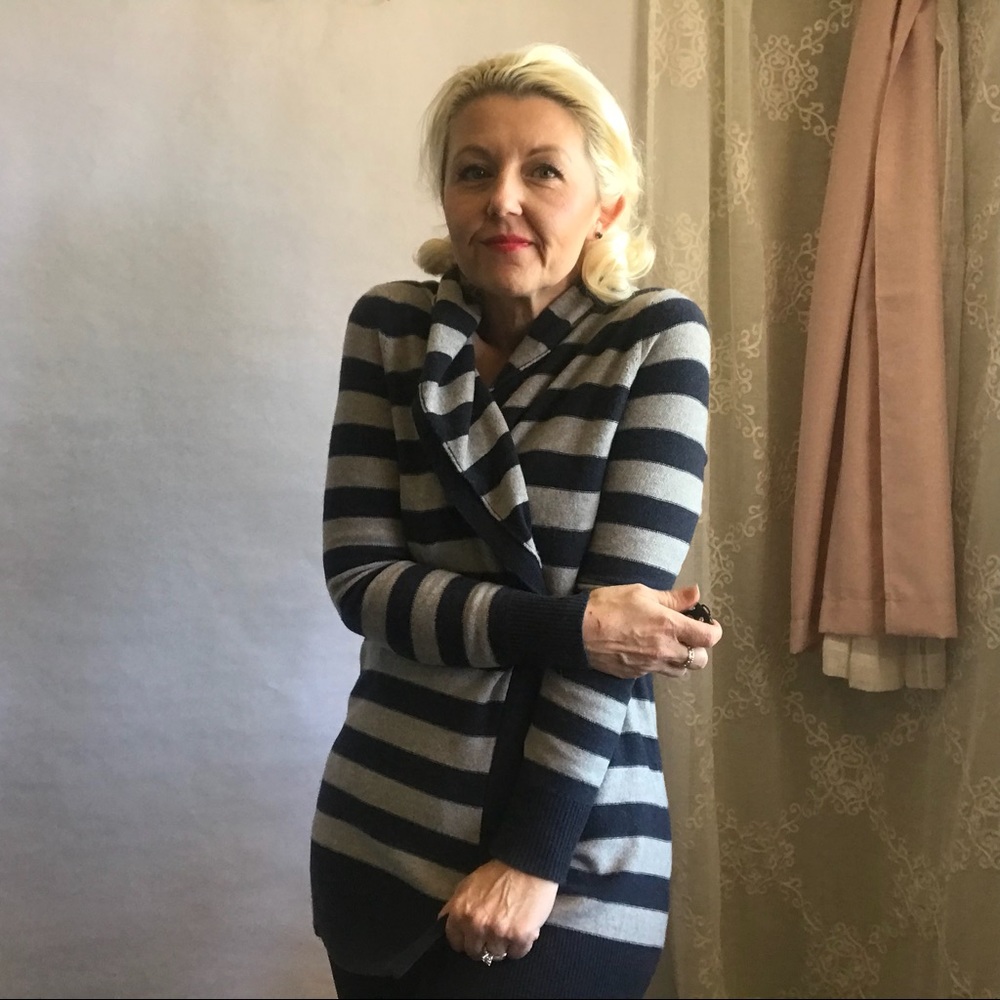 JOIE Cashmere Long Cardigan Striped - Picture 7 of 8